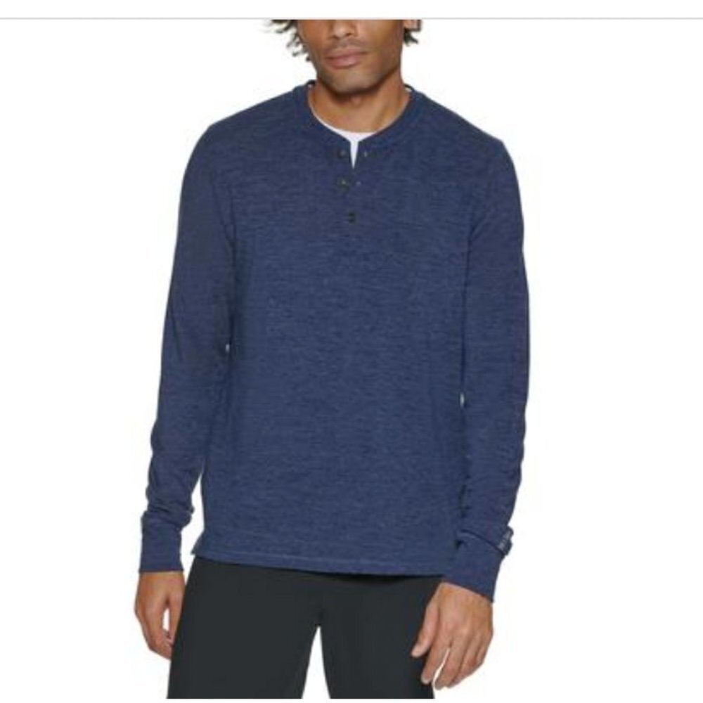 Bass Outdoor Mens Buffer Sone Henley Shirt Blue Size S